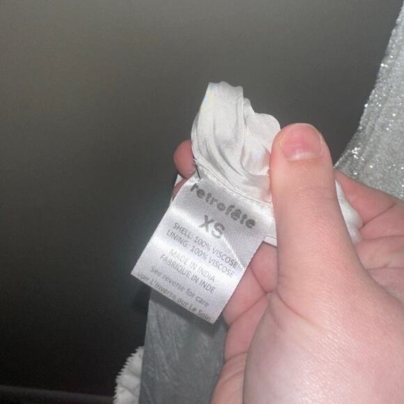 Retrofete NWT Katya Sequin Midi Dress Cowl Neck Moonglow White Slit Size XS - Picture 7 of 9